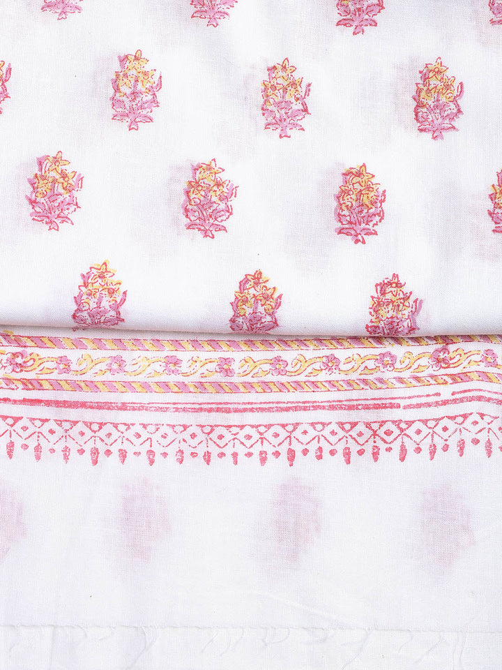 Printed Cotton Blend Unstitched Suit With Dupatta