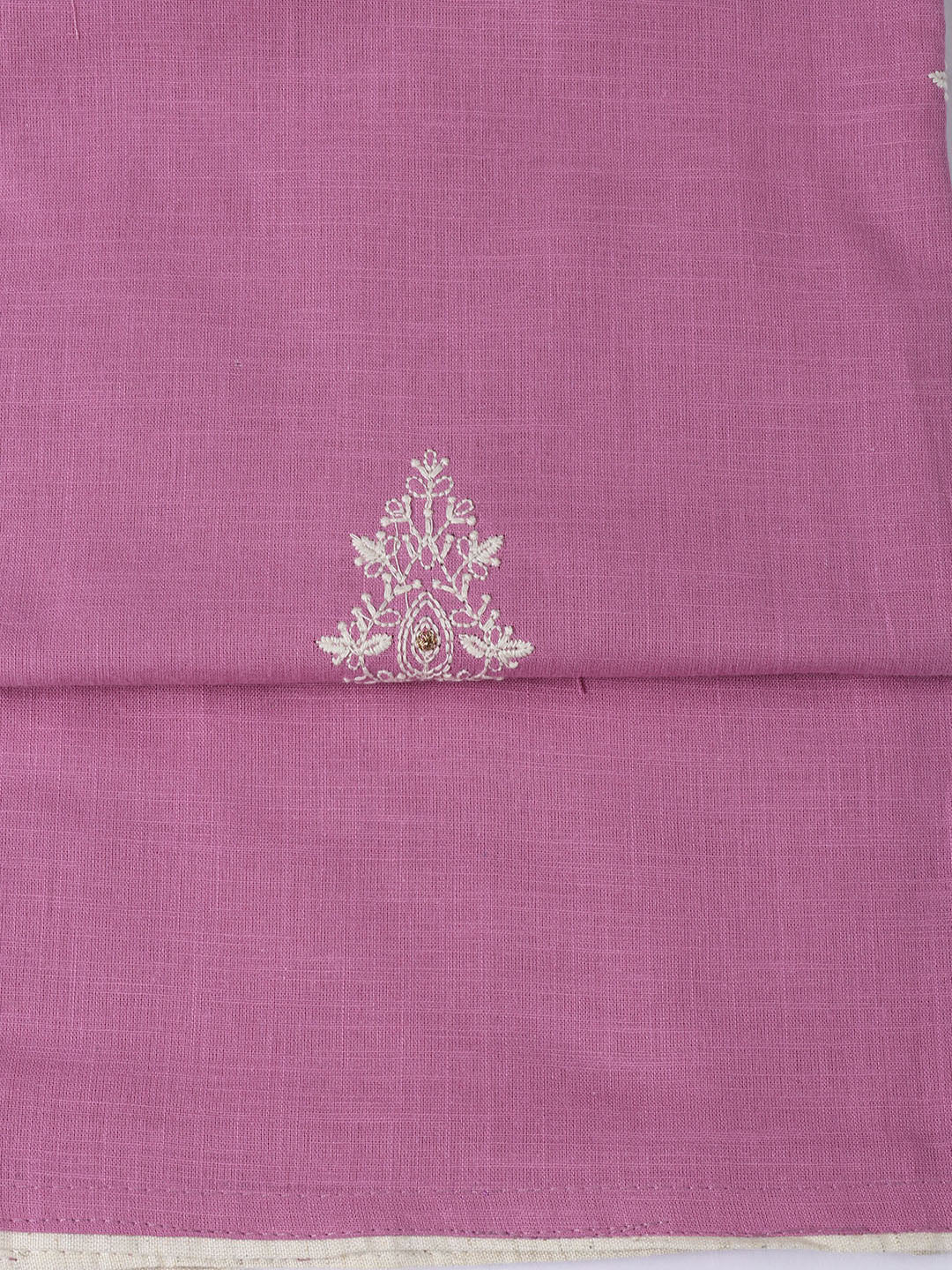 Neck Embroidered Cotton Blend Unstitched Suit Piece With Dupatta