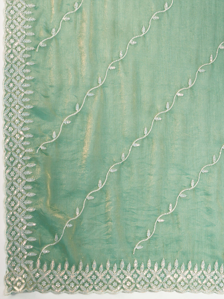 Embroidered Chiffon Velvet Saree