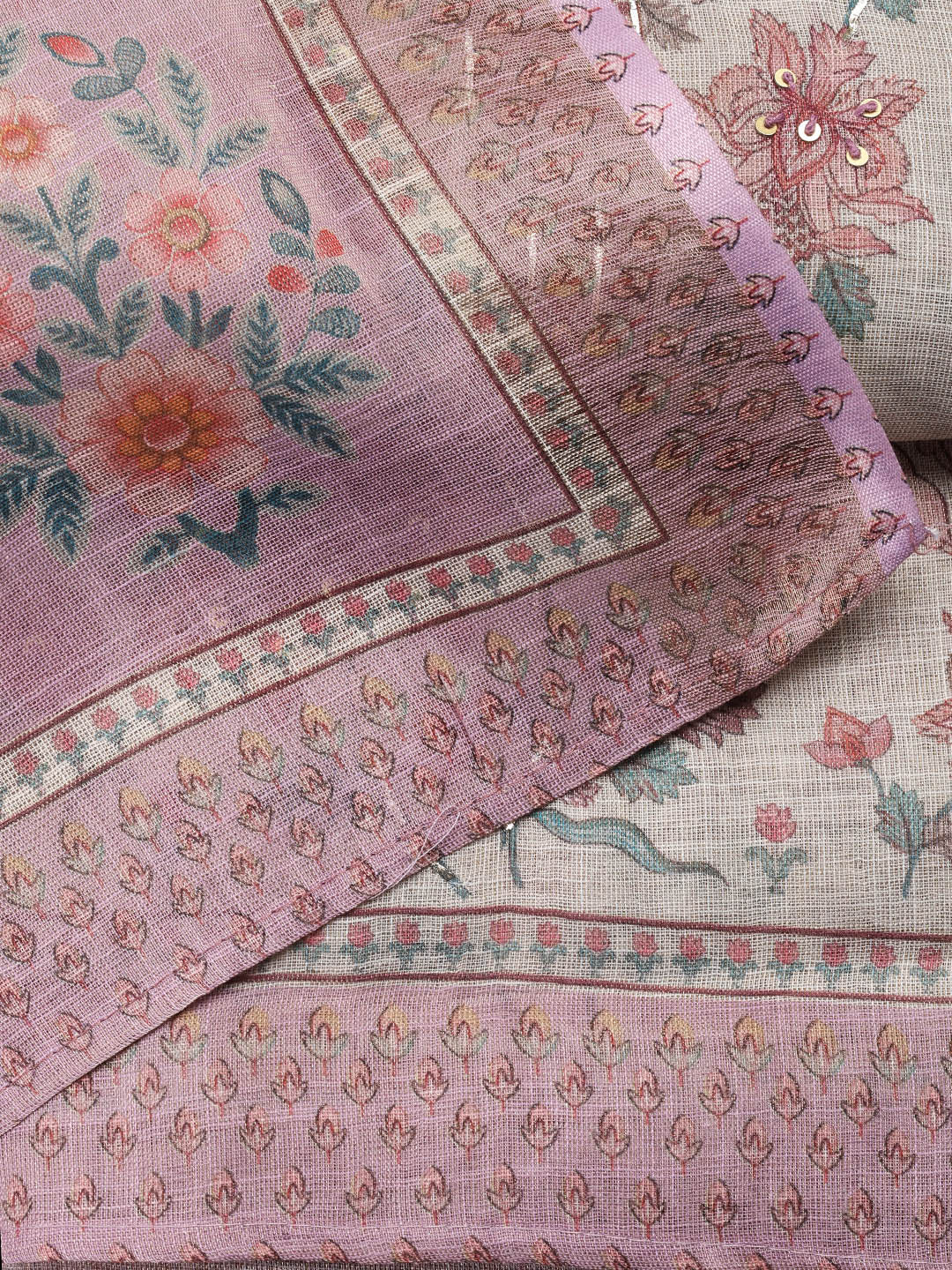 Printed Tissue Unstitched Suit Piece With Dupatta