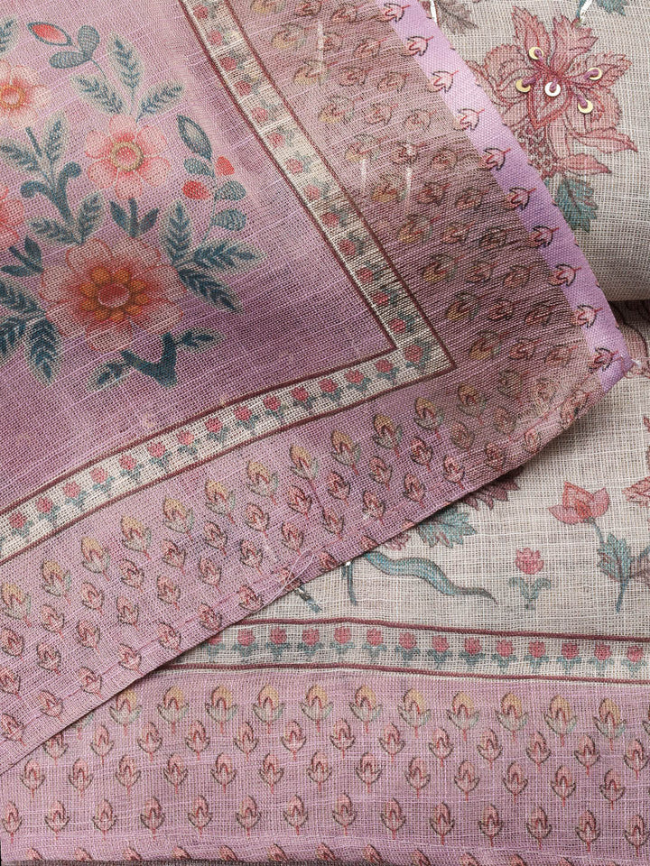 Printed Tissue Unstitched Suit Piece With Dupatta