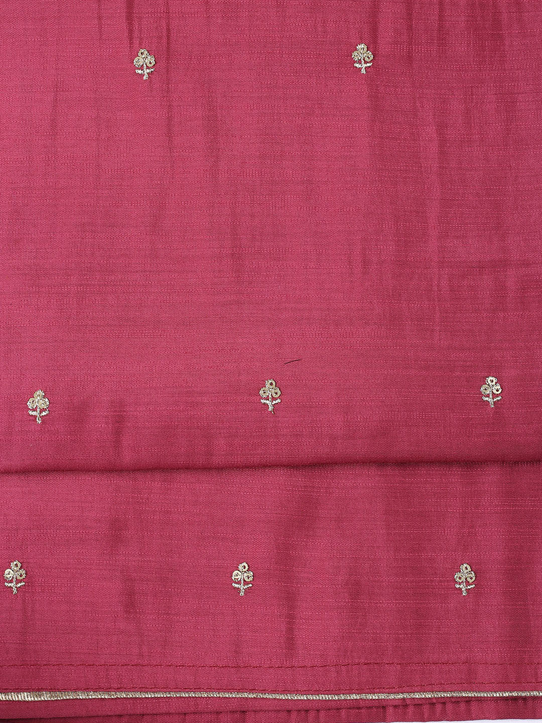 Neck Embroidered Chanderi Unstitched Suit Piece With Dupatta