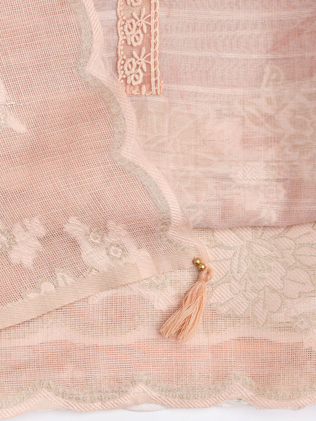 Printed Linen Unstitched Suit Piece With Dupatta