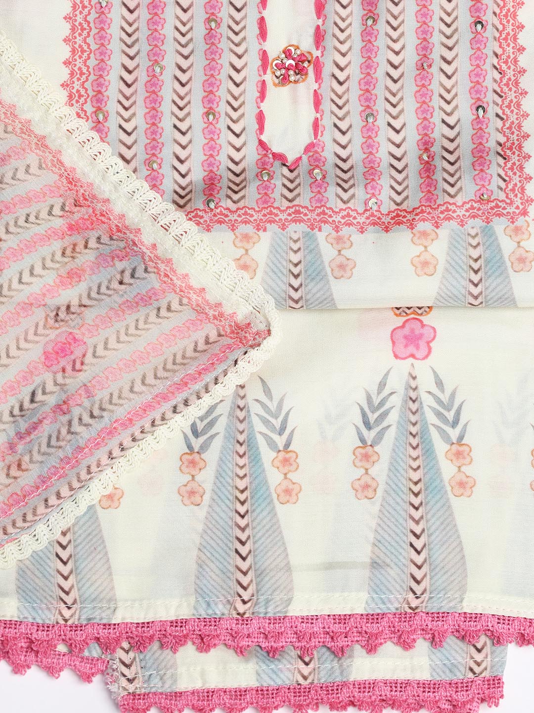 Printed Muslin Unstitched Suit With Dupatta