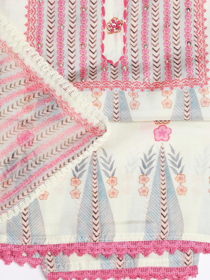 Printed Muslin Unstitched Suit With Dupatta