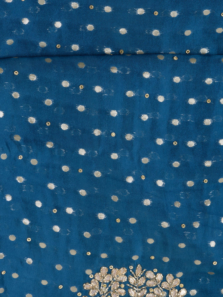 Neck Embroidery Organza Unstitched Suit Piece With Printed Dupatta