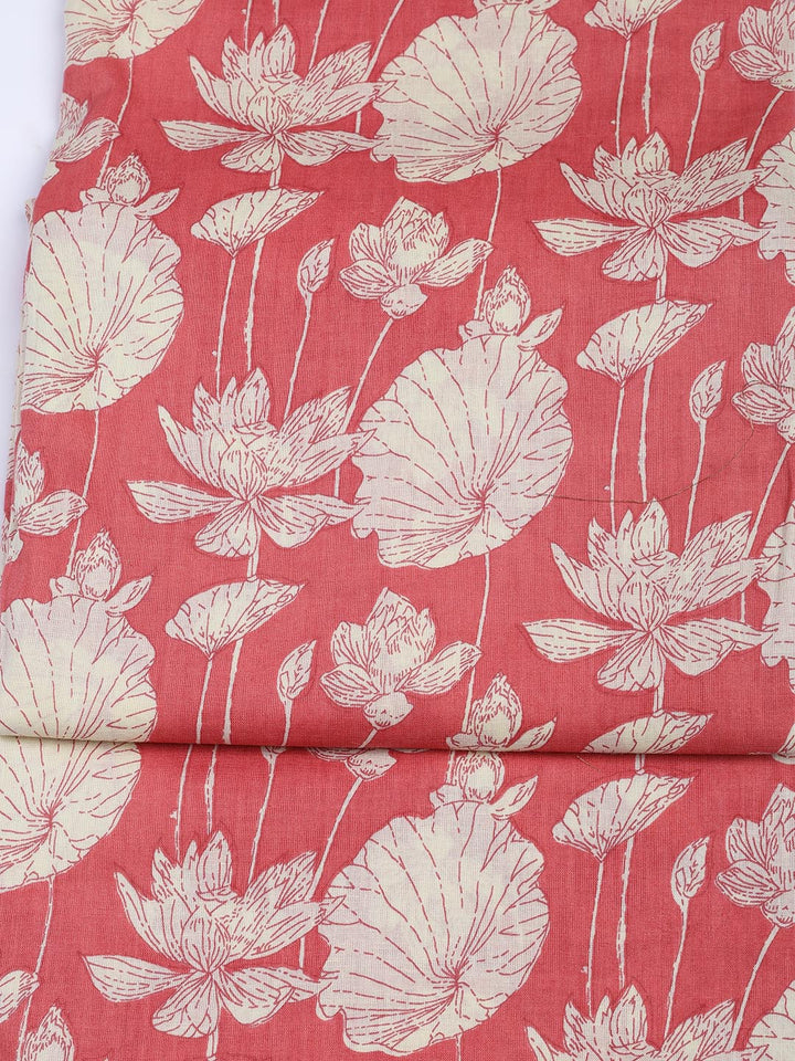 Printed Cotton Blend Unstitched Suit With Dupatta
