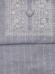 Neck Embroidery Cotton Blend Unstitched Suit Dupatta