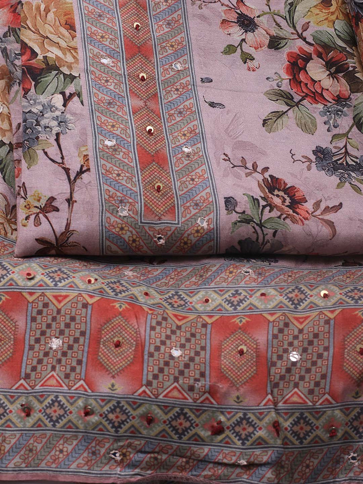 Printed Muslin Unstitched Suit With Dupatta