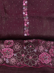 Embroidered Chinon Unstitched Suit With Dupatta