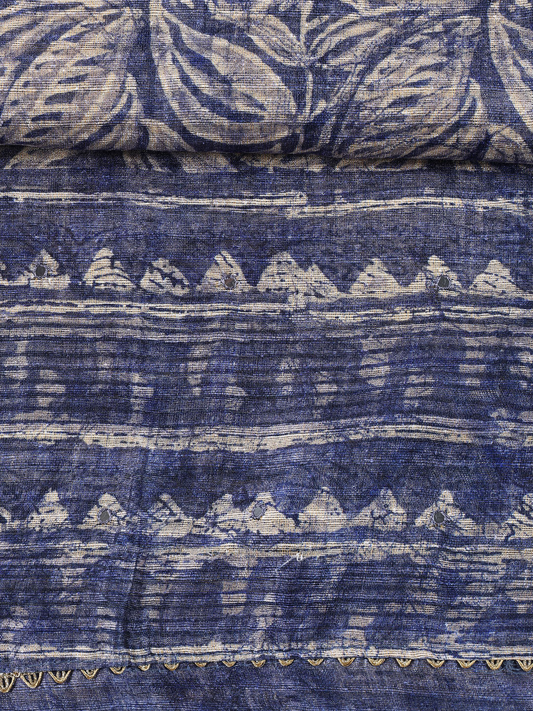 Printed Chanderi Unstitched Suit Piece With Dupatta