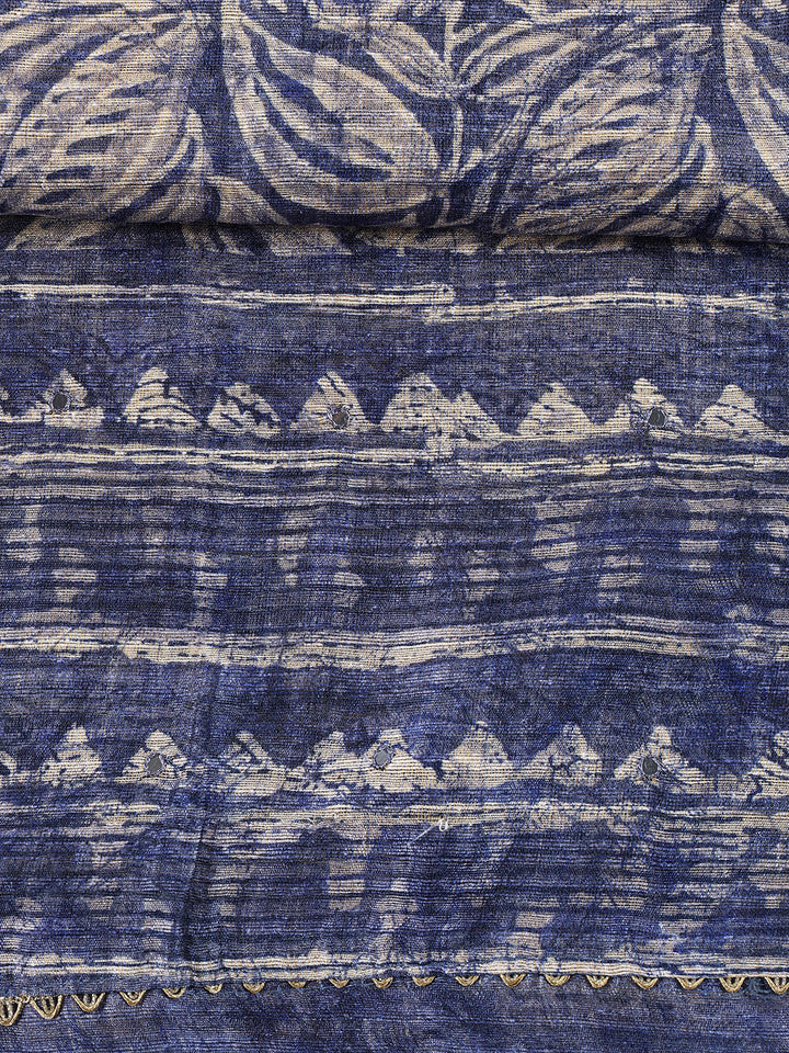 Printed Chanderi Unstitched Suit Piece With Dupatta