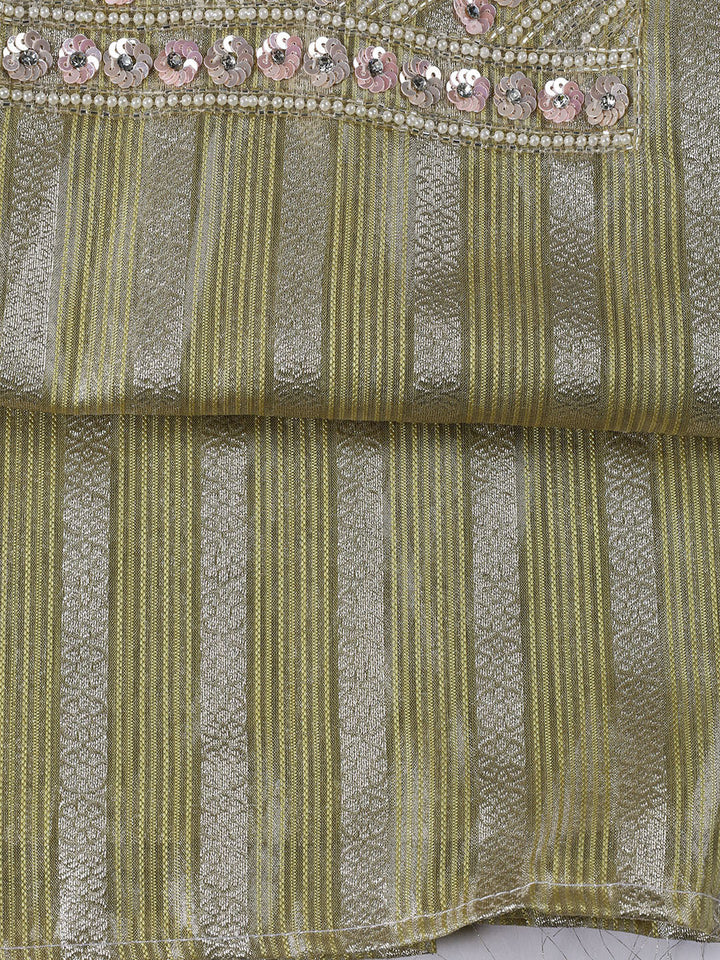 Neck Embroidered Tissue Unstitched Suit With Dupatta