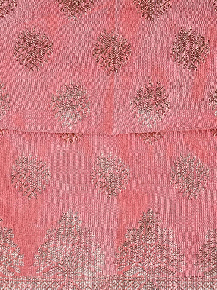Floral Woven Booti Chanderi Unstitched Suit With Dupatta