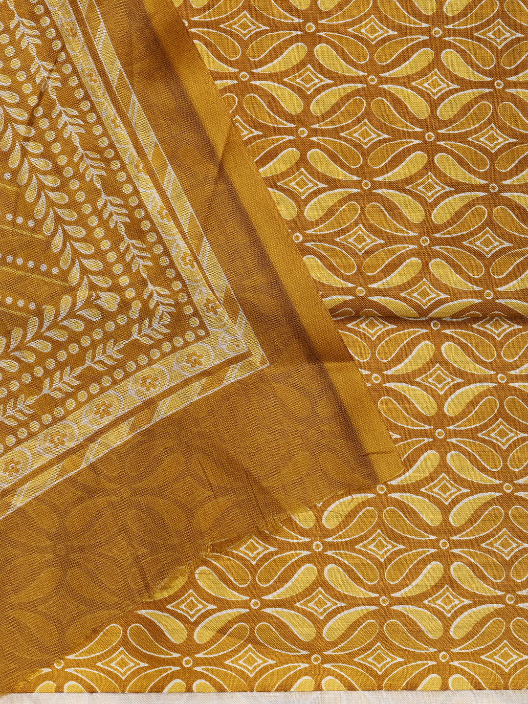 Printed Cotton Blend Unstitched Suit With Dupatta