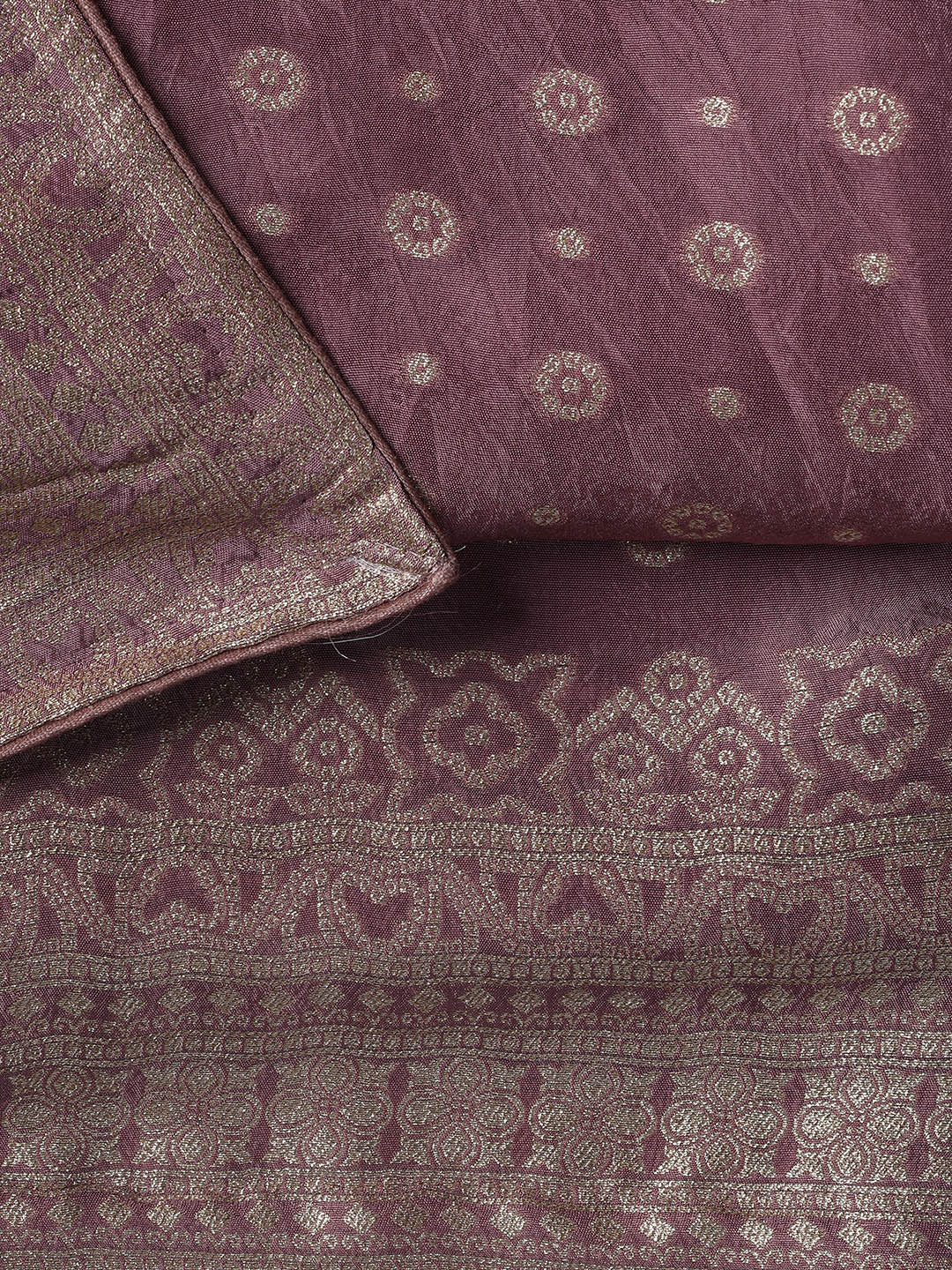 Embroidered Art Silk Unstitched Suit Piece With Dupatta