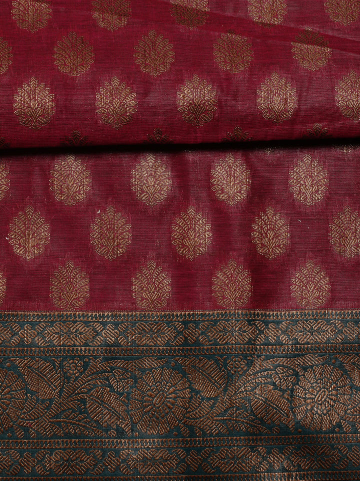Neck Embroidered Chanderi Unstitched Suit Piece With Dupatta