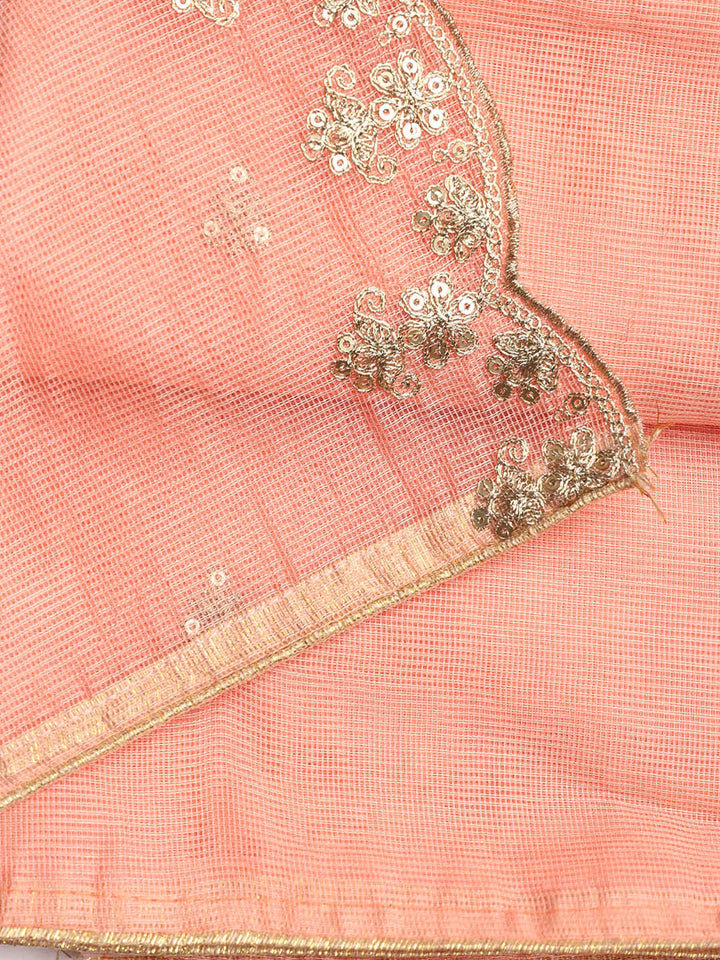 Embroidered Cotton Blend Unstitched Suit Piece With Dupatta