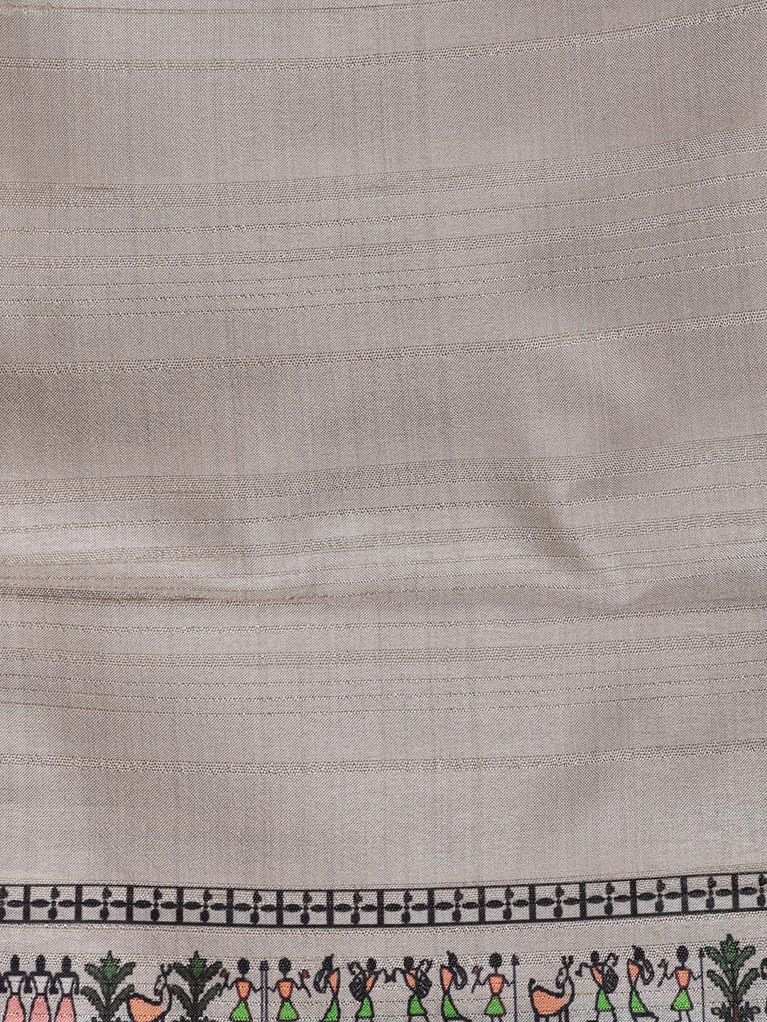 Printed Art Tussar Unstitched Suit With Dupatta