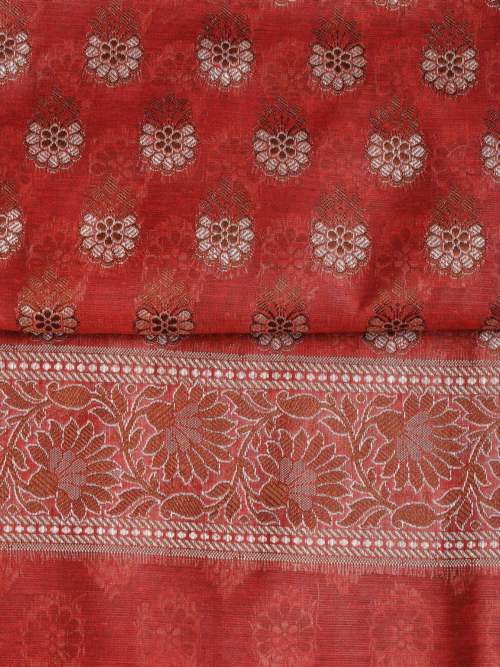 Woven Chanderi Unstitched Suit With Dupatta