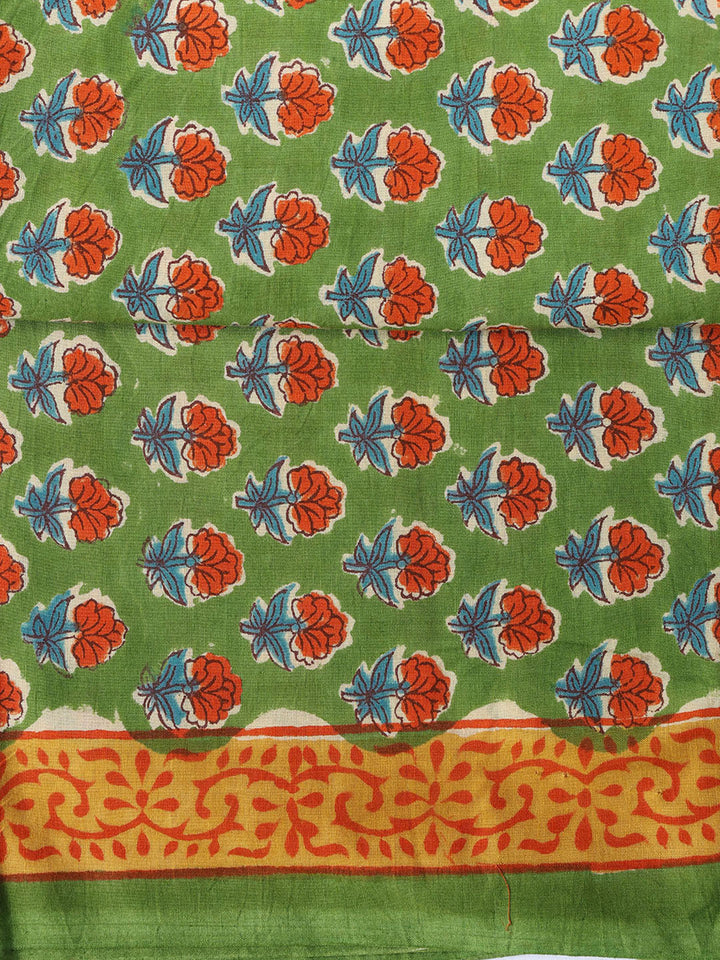 Printed Cotton Blend Unstitched Suit With Dupatta