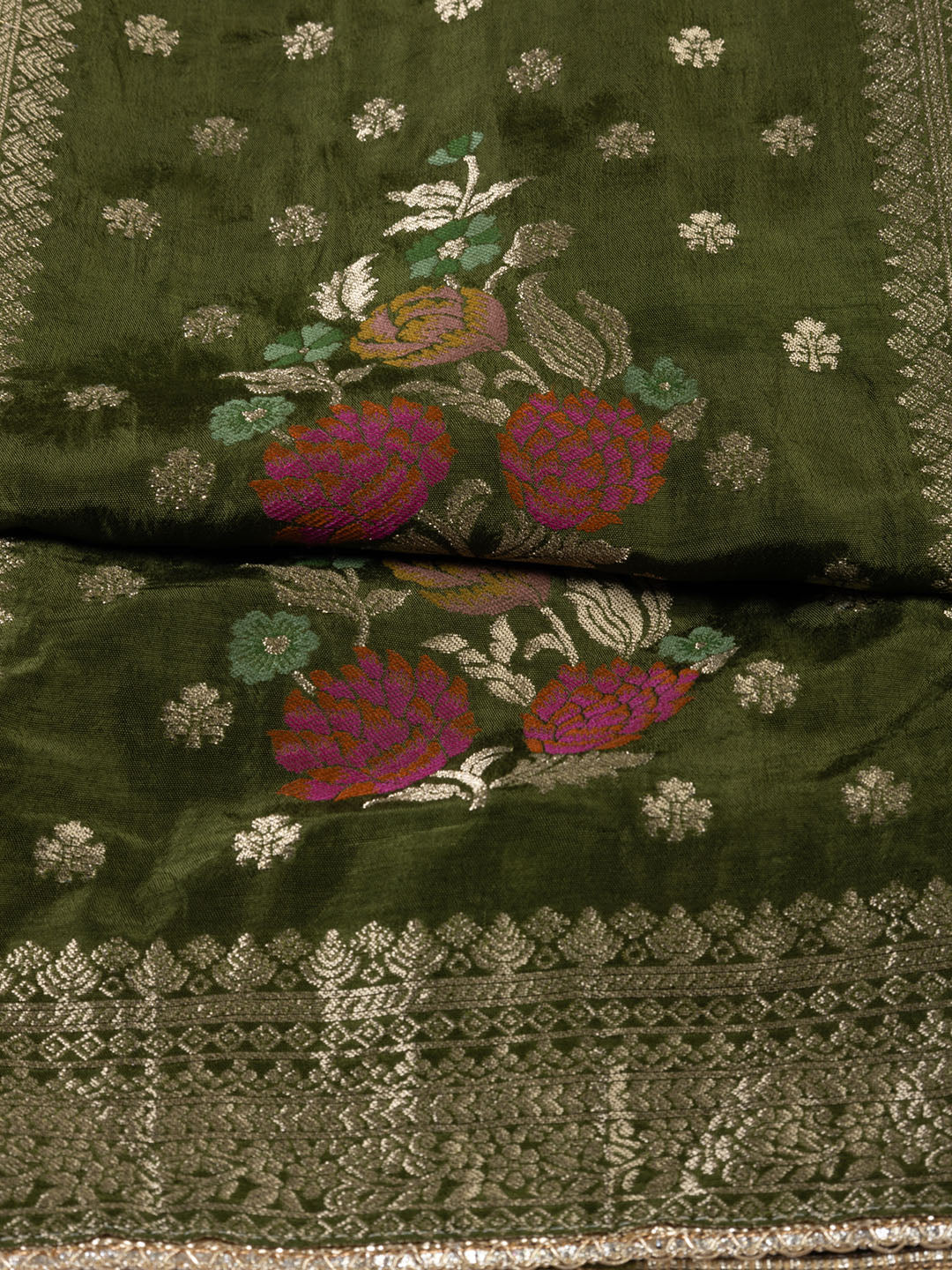 Woven Chanderi Unstitched Suit Piece With Dupatta