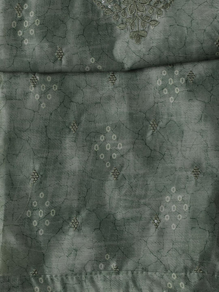 Embroidered Chanderi Unstitched Suit Piece With Dupatta