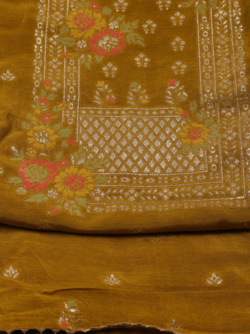 Woven Chanderi Unstitched Suit With Dupatta