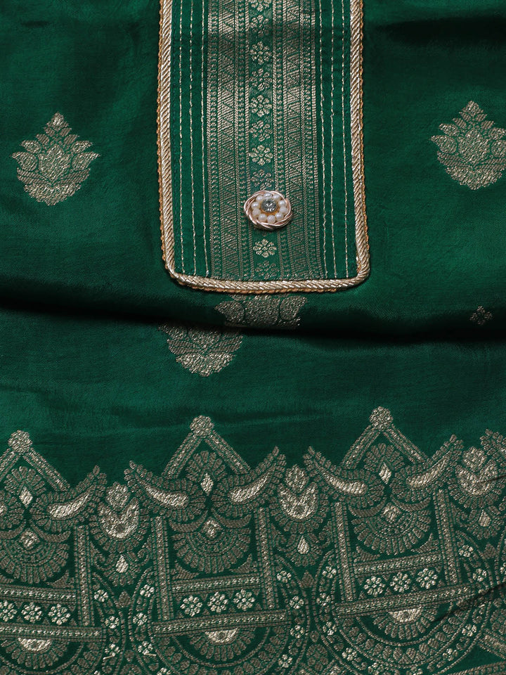 Embroidery Chanderi Unstitched Suit With Dupatta
