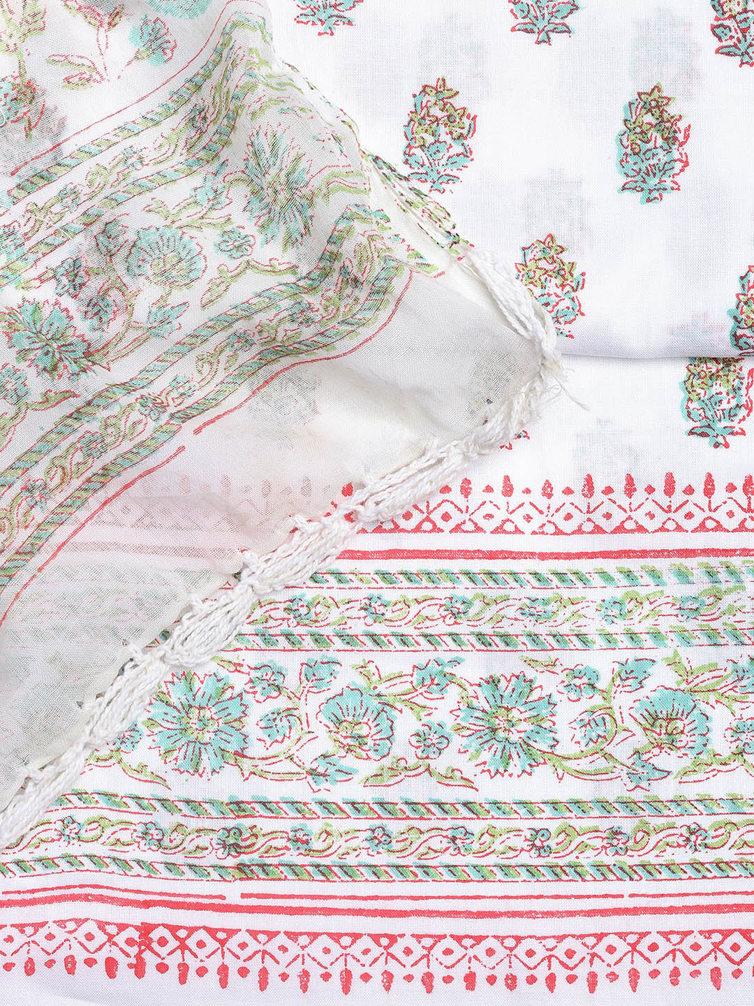 Printed Cotton Blend Unstitched Suit With Dupatta