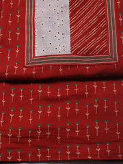 Printed Cotton Blend Unstitched Suit With Dupatta