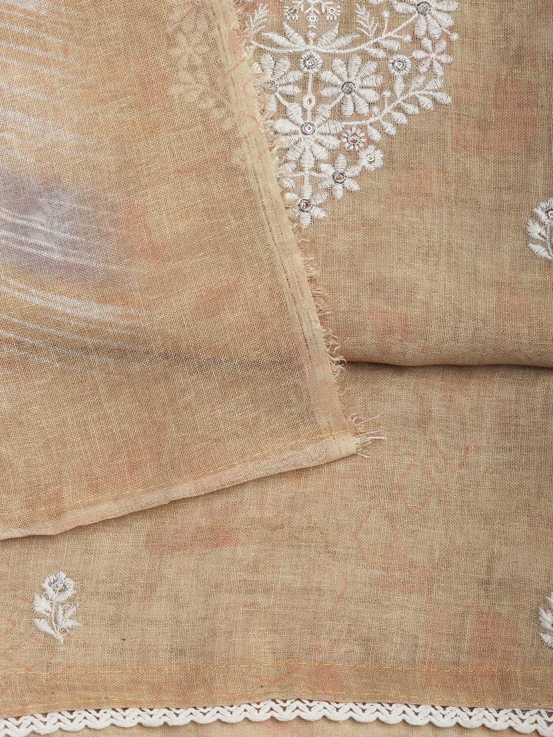Embroidered Chanderi Unstitched Suit Piece With Dupatta