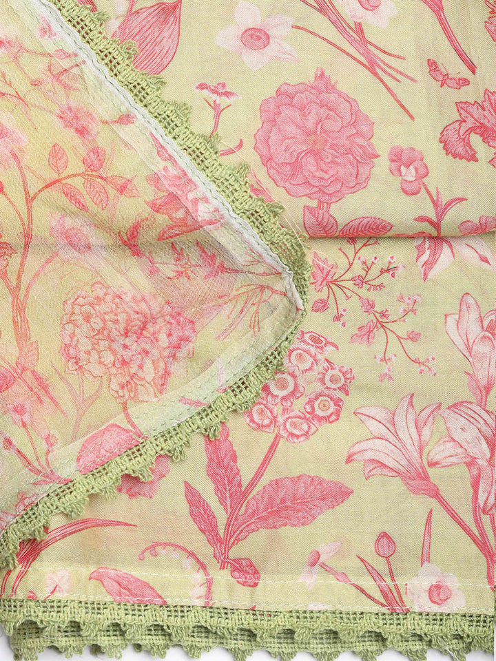 Printed Muslin Unstitched Suit With Dupatta