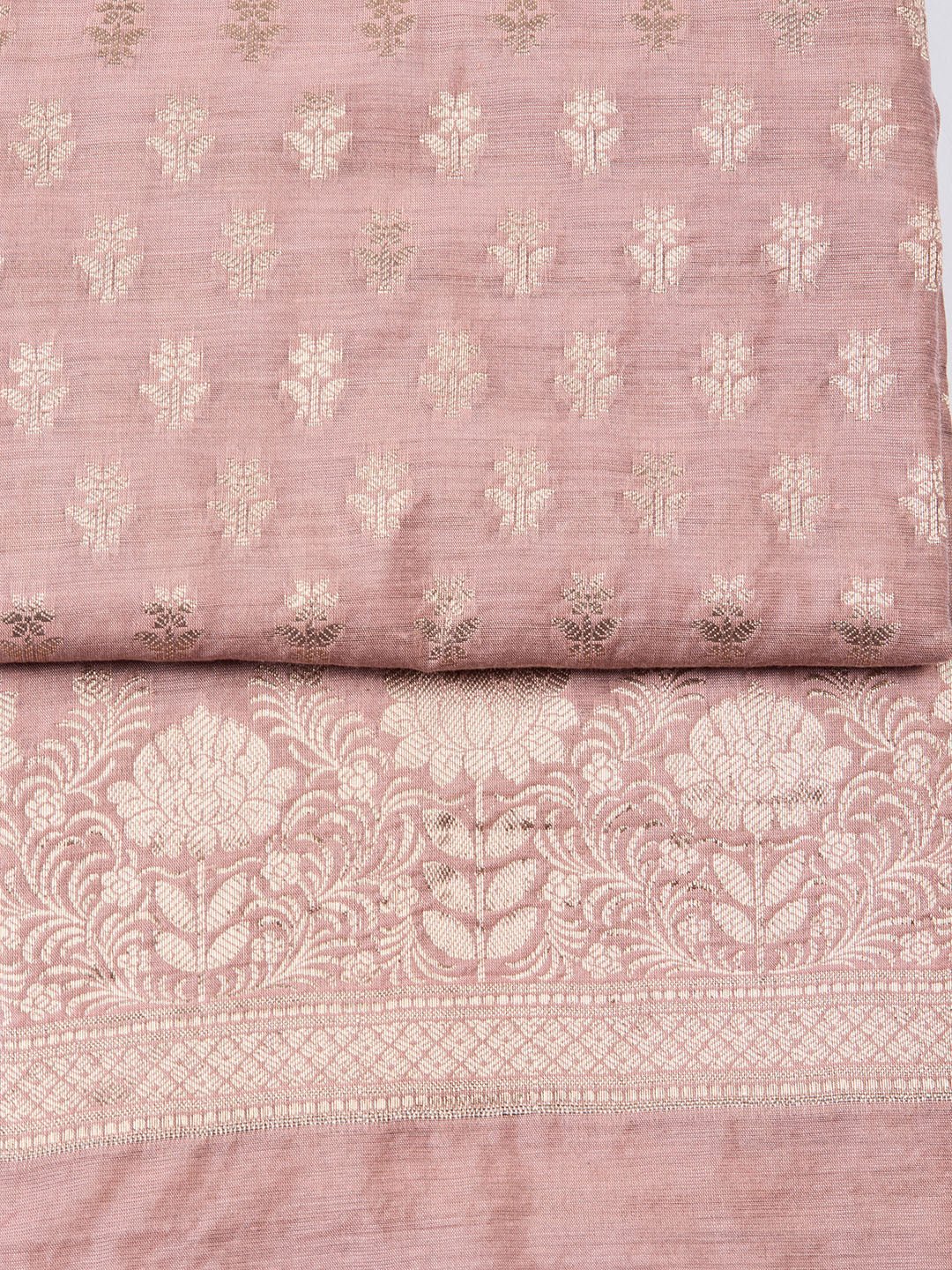Woven Chanderi Unstitched Suit With Dupatta
