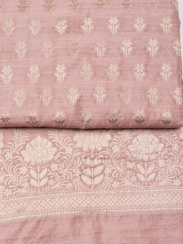 Woven Chanderi Unstitched Suit With Dupatta