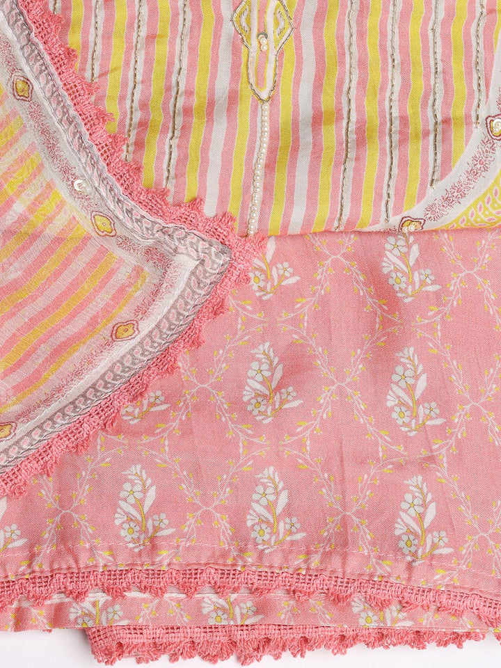 Printed Muslin Unstitched Suit With Dupatta