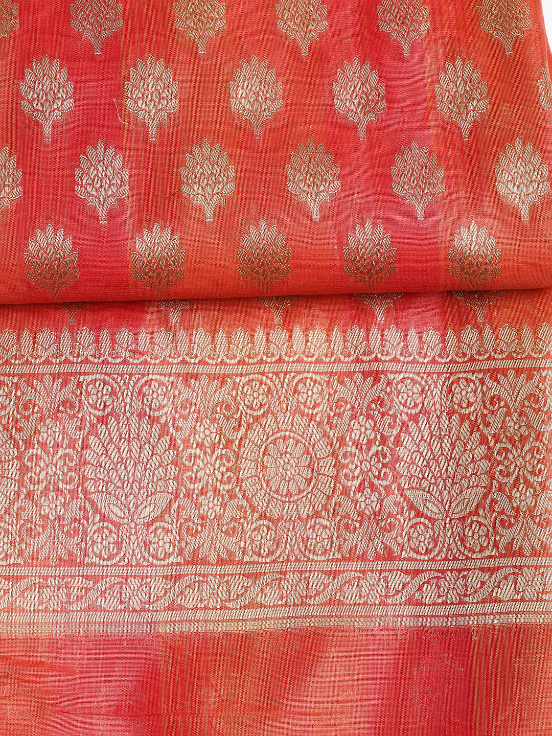 Woven Chanderi Unstitched Suit With Dupatta