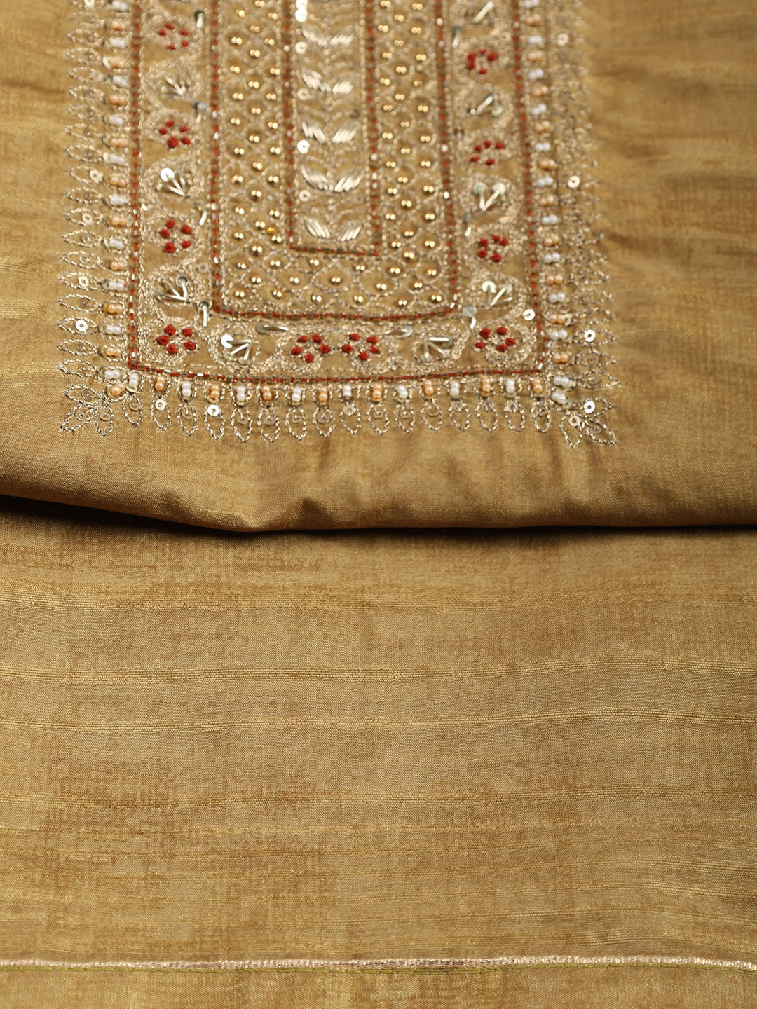 Neck Embroidered Tissue Unstitched Suit With Dupatta