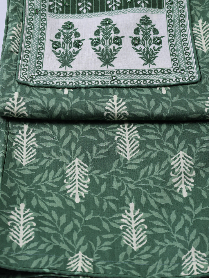 Neck Embroidered Cotton Blend Unstitched Suit With Dupatta
