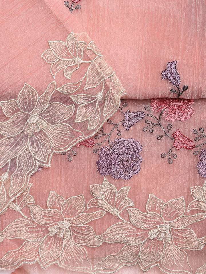 Embroidery Tissue Unstitched Suit With Dupatta