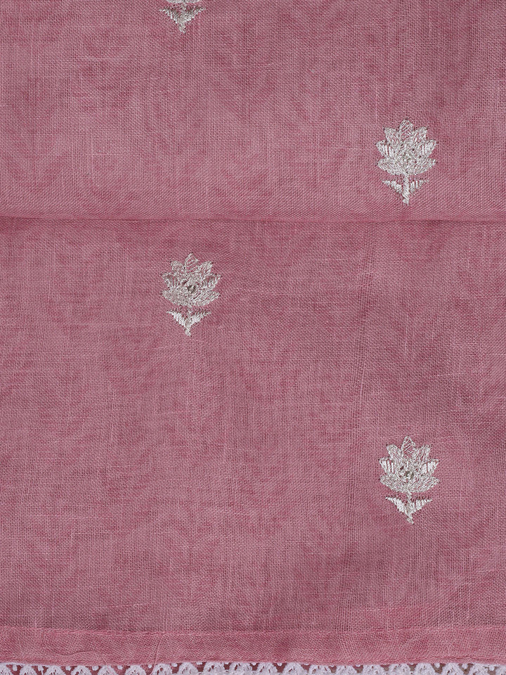 Printed Linen Unstitched Suit Piece With Dupatta