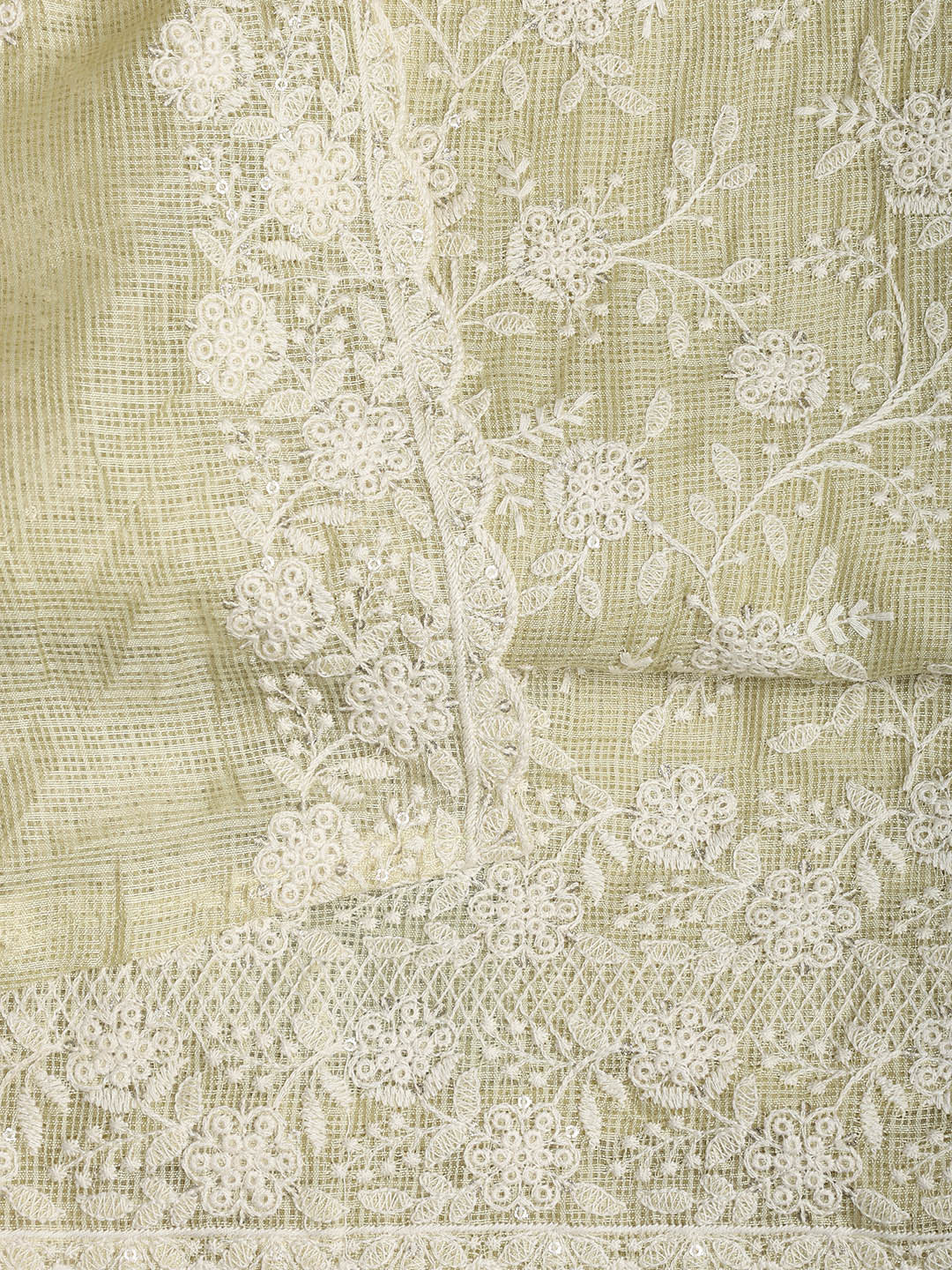 Embroidered Cotton Blend Unstitched Suit Piece With Dupatta
