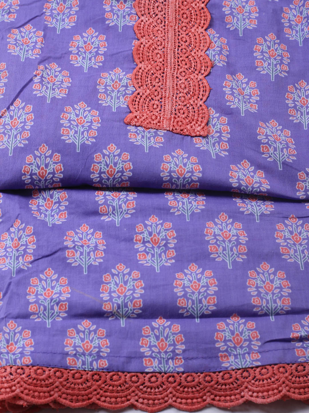 Printed Cotton Blend Unstitched Suit Piece With Dupatta