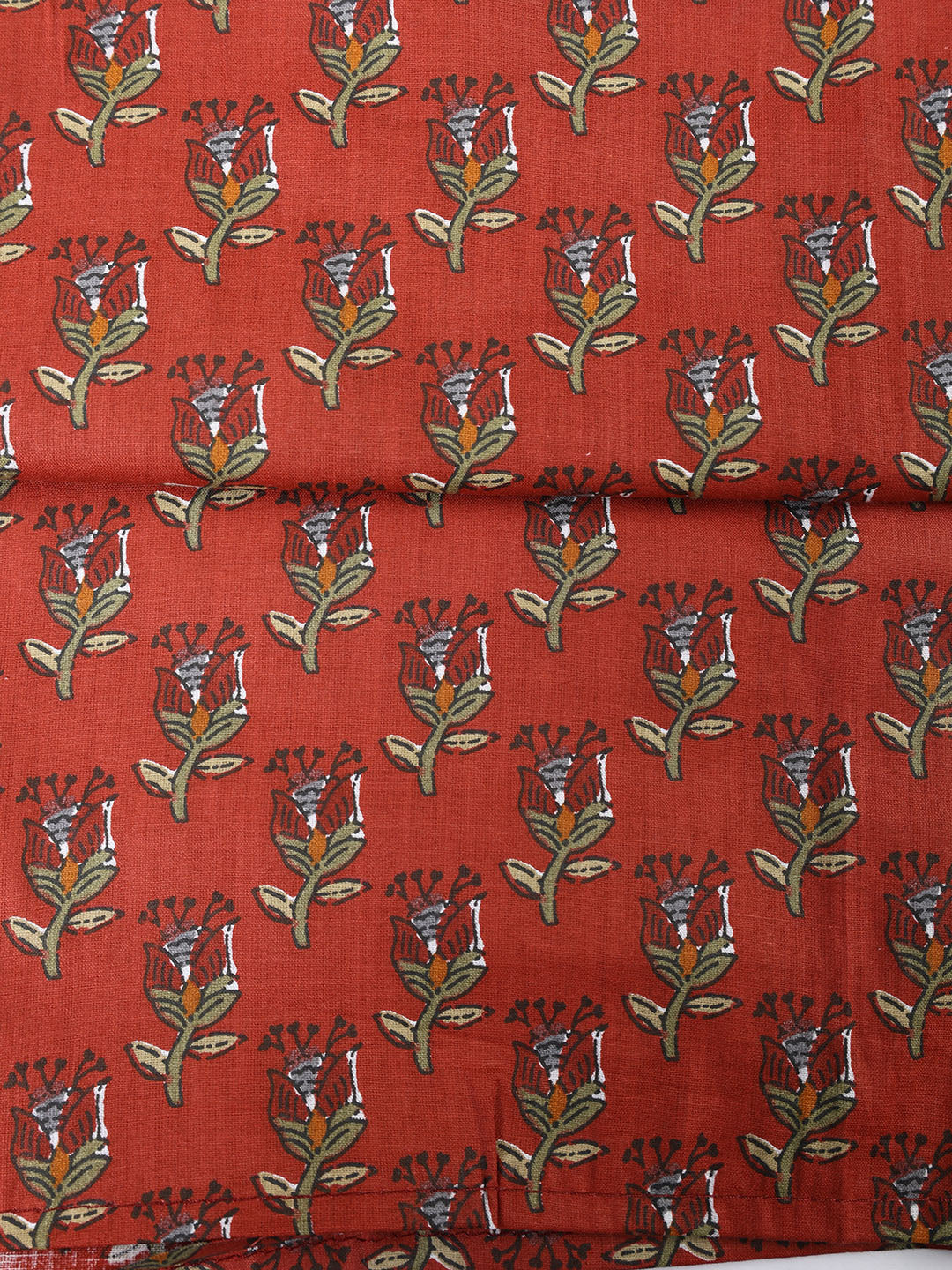 Printed Cotton Blend Unstitched Suit With Dupatta