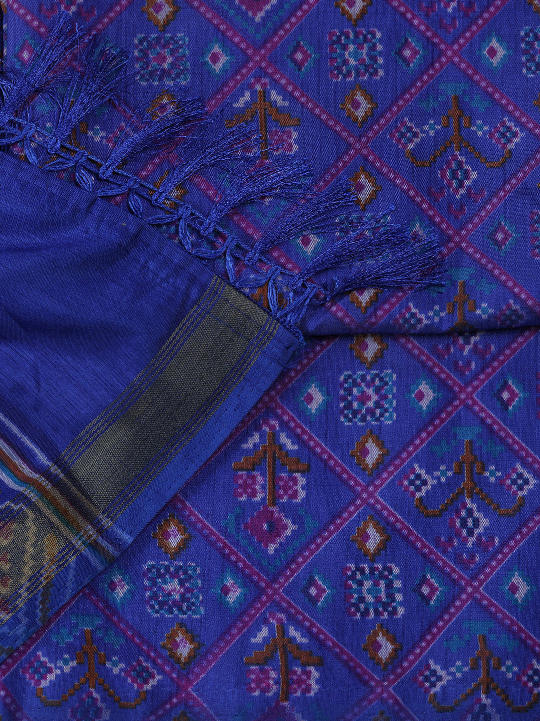 Printed Chanderi Unstitched Suit With Dupatta