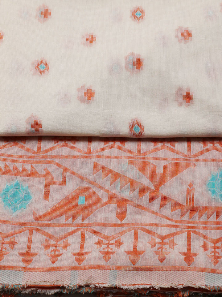 Jamdani Chanderi Unstitched Suit Piece With Dupatta