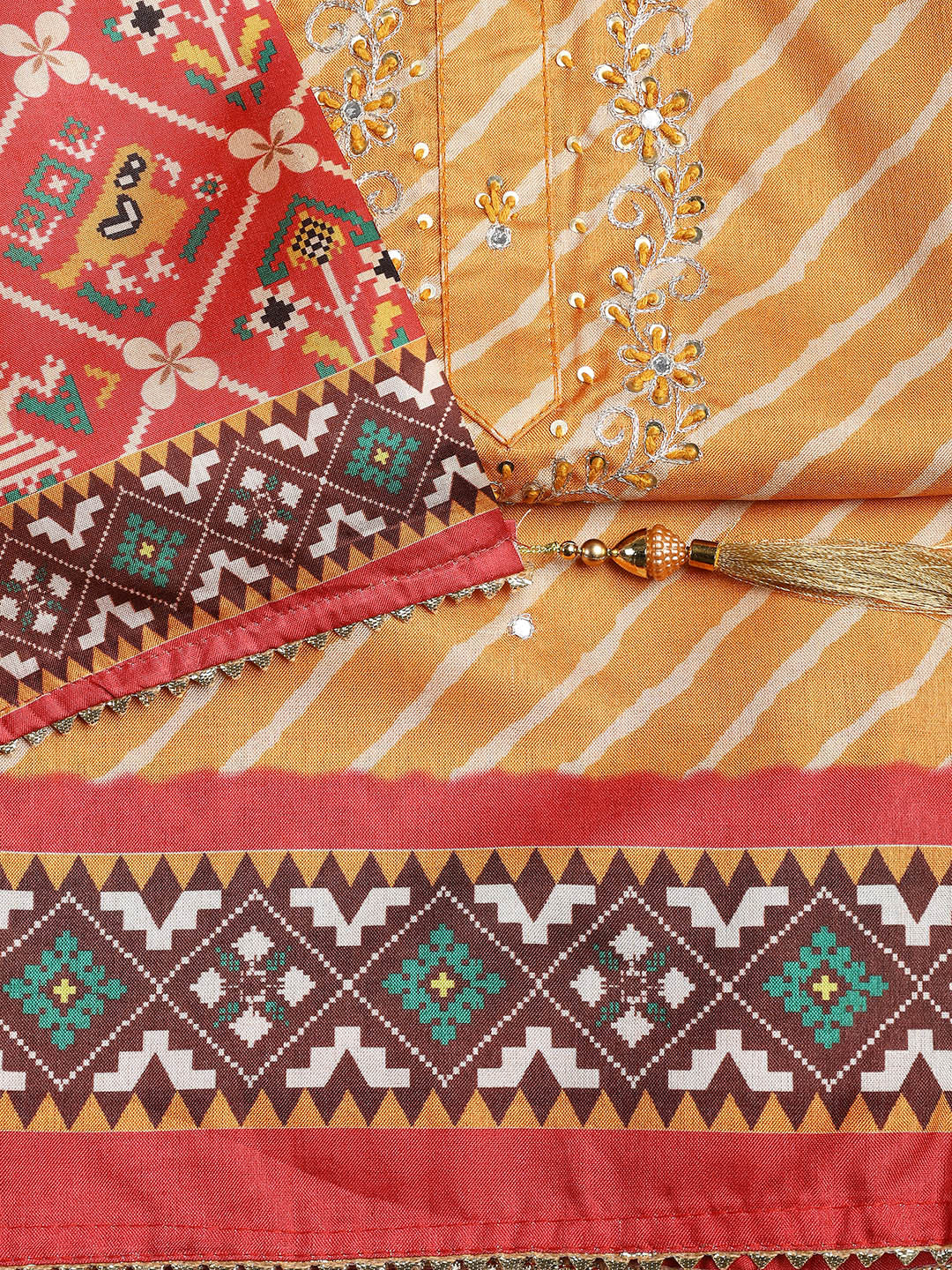 Cotton Blend Unstitched Suit Piece With Dupatta