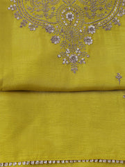 Woven Chanderi Unstitched Suit Piece With Dupatta