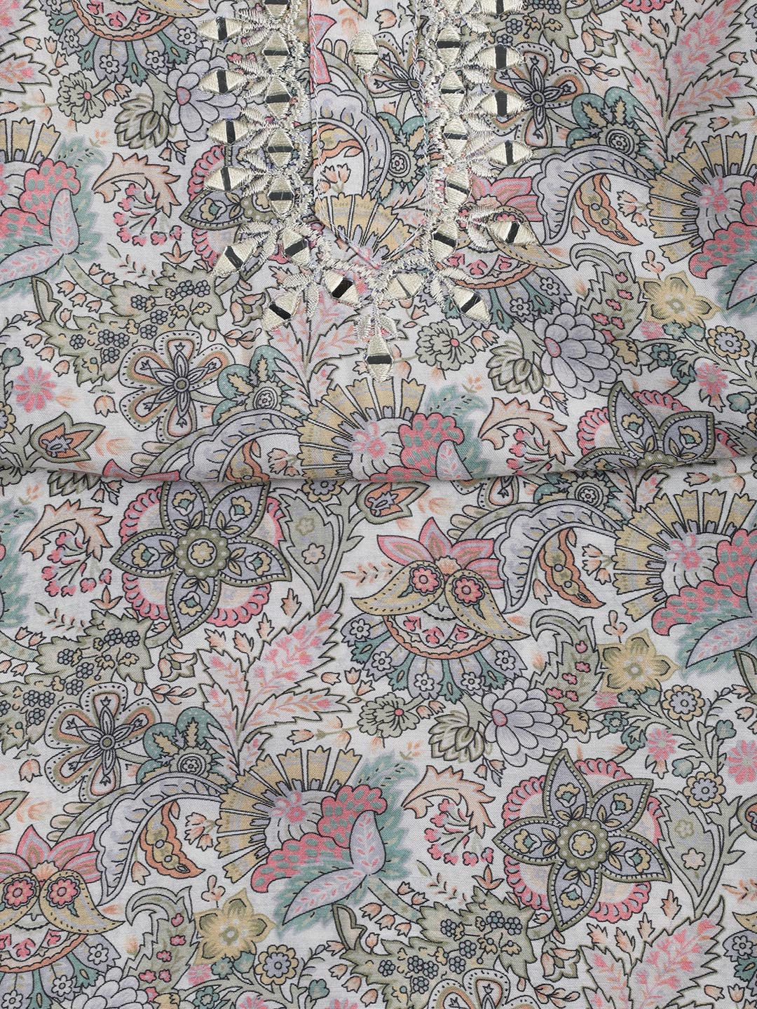 Floral Printed Muslin Unstitched Suit Piece With Dupatta