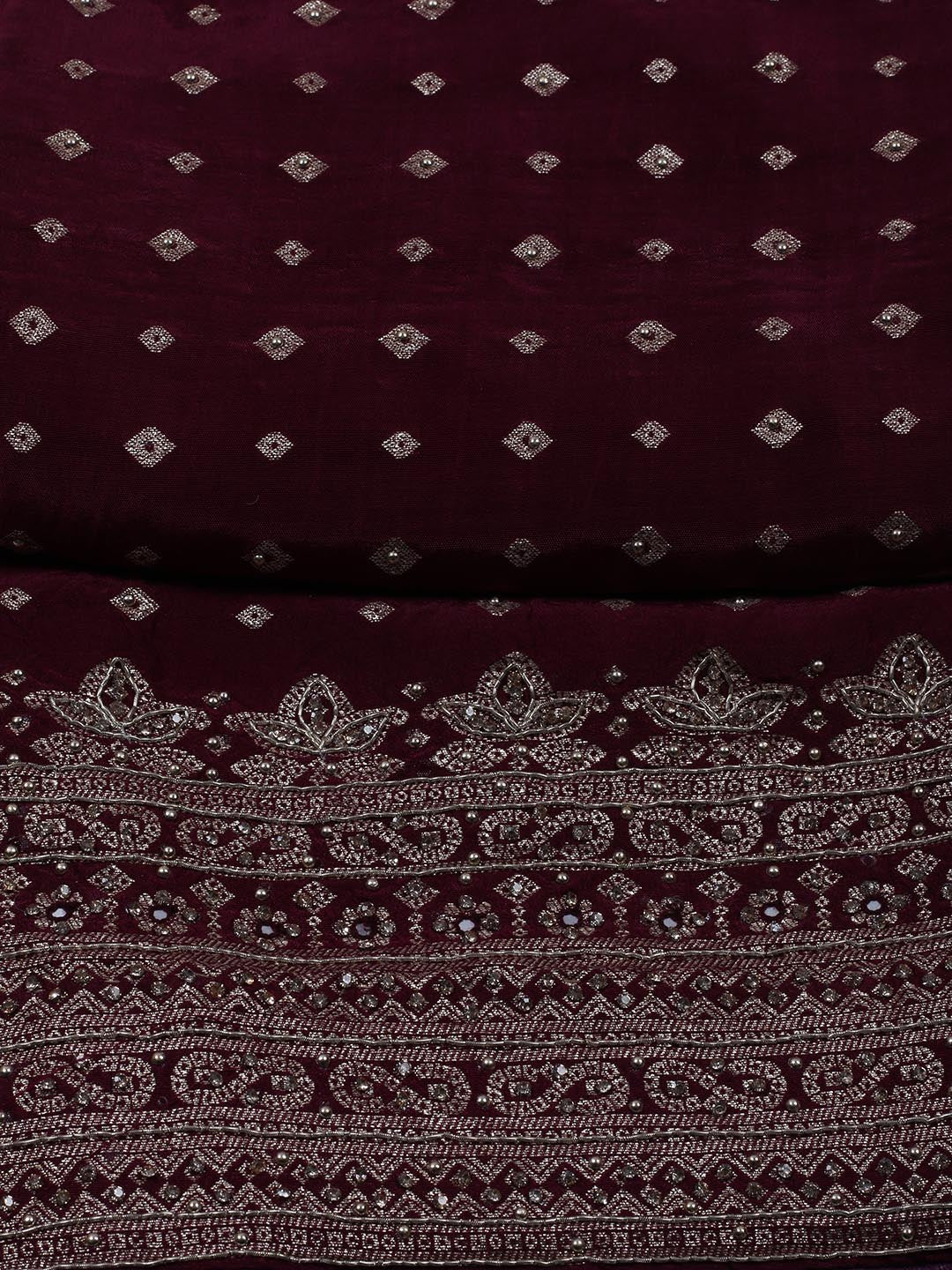 Woven Art Silk Unstitched Suit Piece With Dupatta
